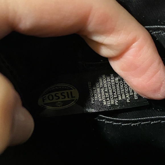 Fossil Wristlet Coated Canvas Striped Red Black - Picture 4 of 4